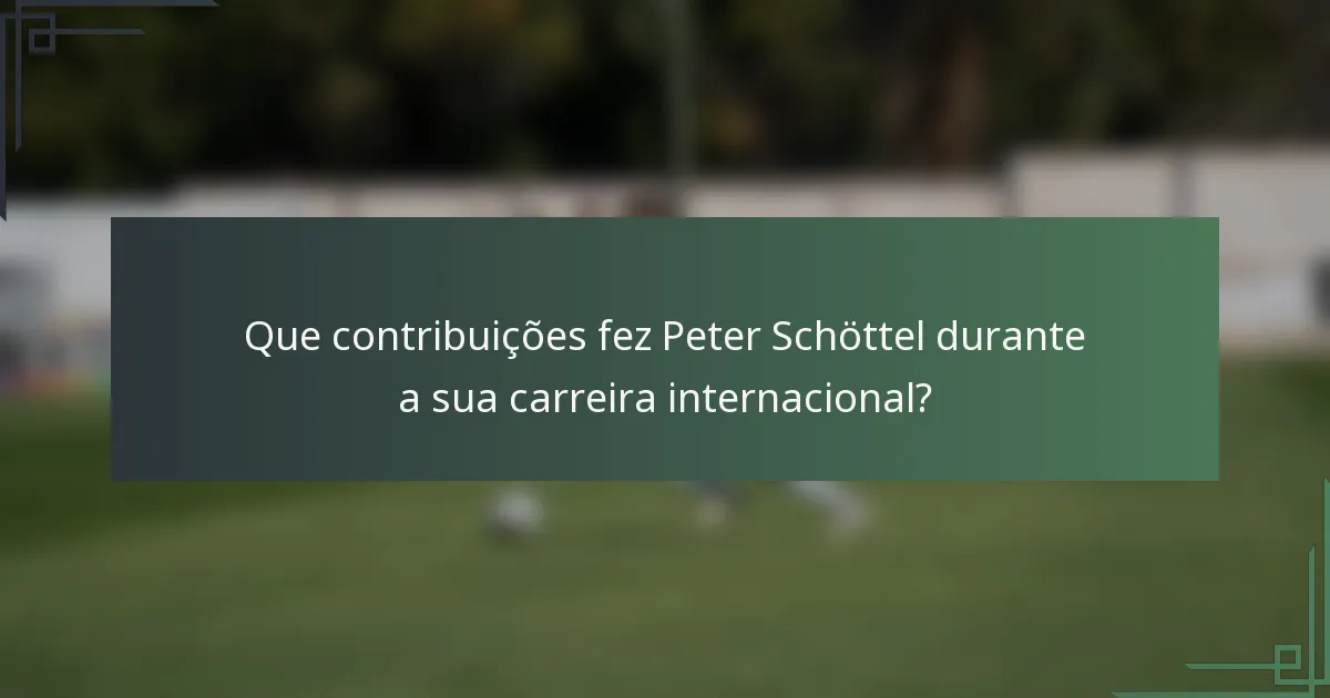 Que contribuições fez Peter Schöttel durante a sua carreira internacional?